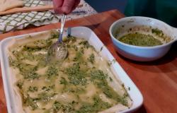 Preparing Lasagne with Pesto