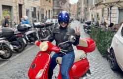 Annie Ojile on a Vespa