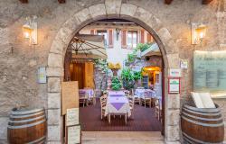 Entrance of a restaurant in Italy 